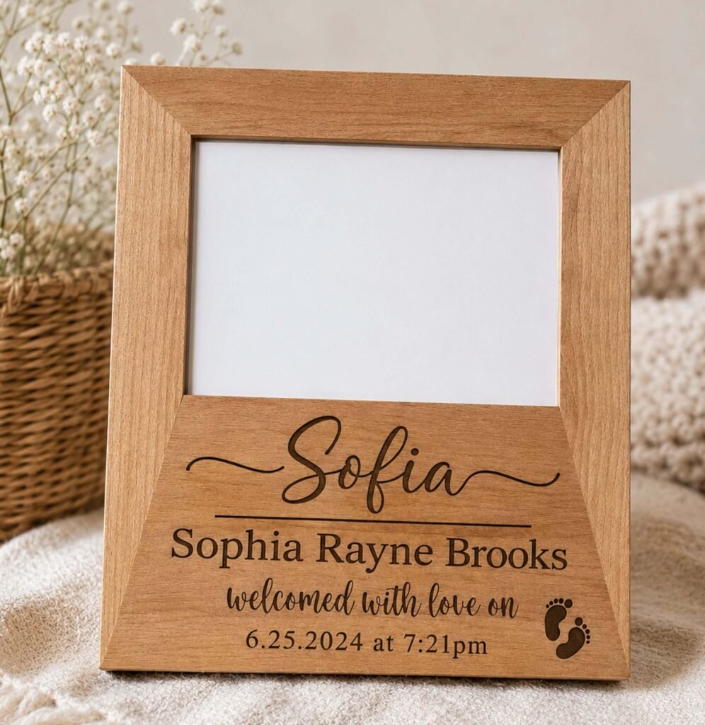 custom wood baby photo frame wood decor