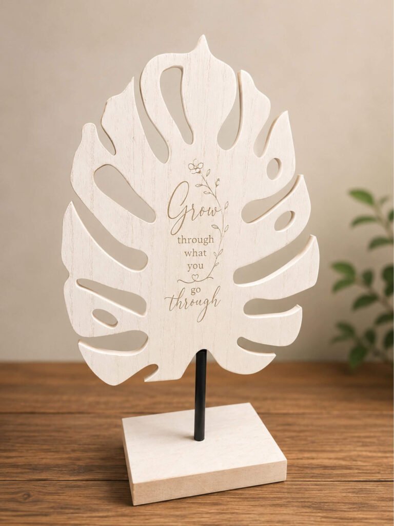 personalized engraved wooden monstera sign