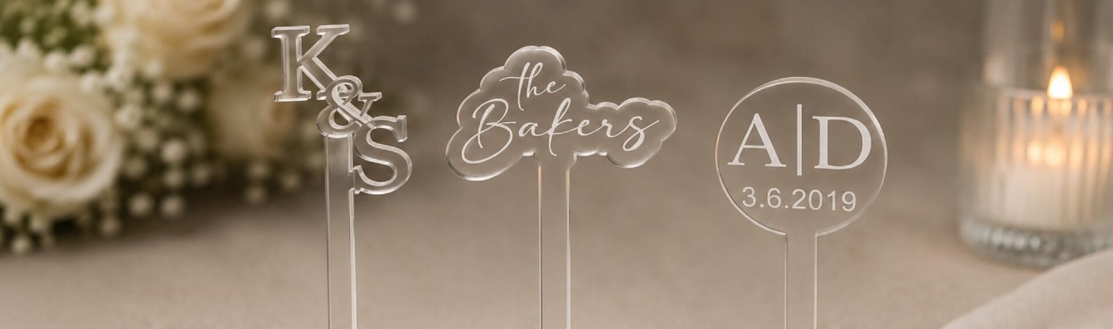 custom laser cut wedding acrylic drink stirrers