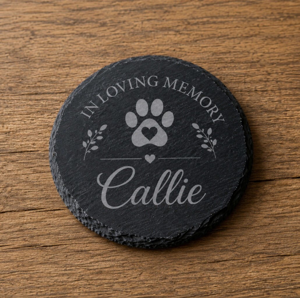 personalized pet memorial keepsake engraved slate coaster