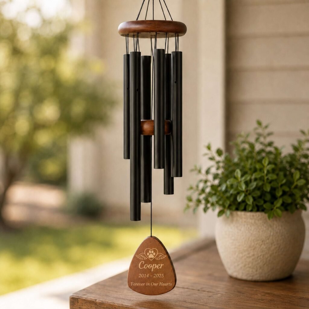 personalized pet memorial wind chime keepsake engraved